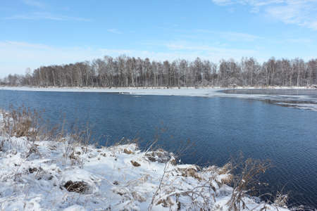 Koksha river in autumn, Altai Territory, Russiaの写真素材