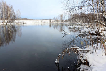 Koksha river in autumn, Altai Territory, Russiaの写真素材