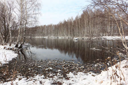Koksha river in autumn, Altai Territory, Russiaの写真素材