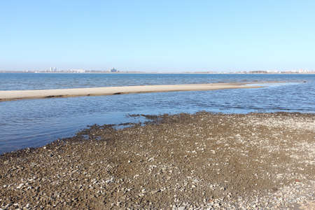 Ob reservoir, view from the island of Tan Van, Novosibirsk, Russiaの写真素材