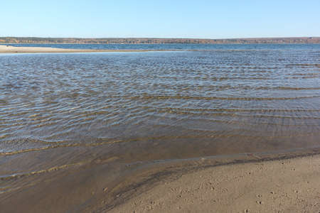 Ob reservoir, view from the island of Tan Van, Novosibirsk, Russiaの写真素材