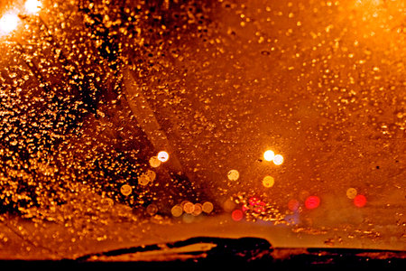 Driving a car in bad weather conditions