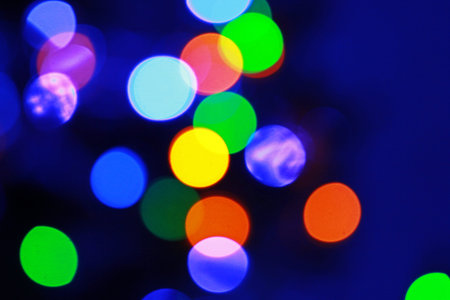 blurry holiday lights on christmas tree, holiday background, new year