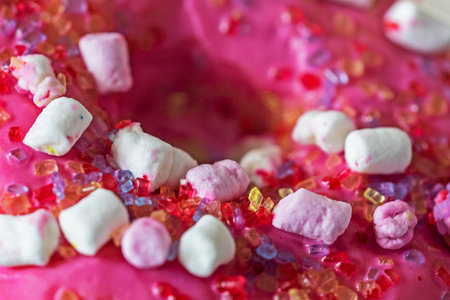 abstract background of a beautiful pink donut with marmesho