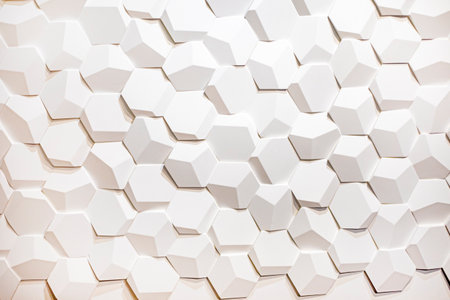 abstract volumetric light hexagonal cover background. horizontalの写真素材