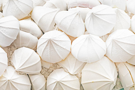 background of white appetizing vanilla marshmallows. decoration for the holiday. confectioneryの写真素材