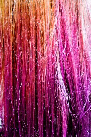 background of colored light hair in a smooth transition from pink to purple. beauty salonの写真素材