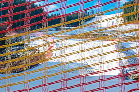 safety net for safety on the ski slope. leisure