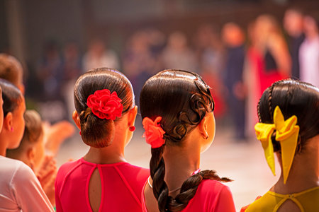 beautiful hairstyles for girls at ballroom dances. Non-Olympic sport