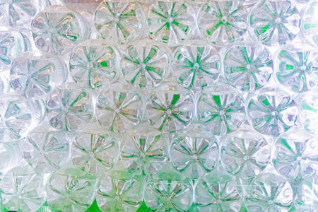abstract background of plastic bottles with water