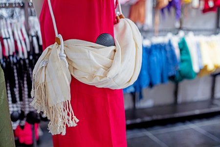 women's stylish fashionable modern clothes in the mallの写真素材