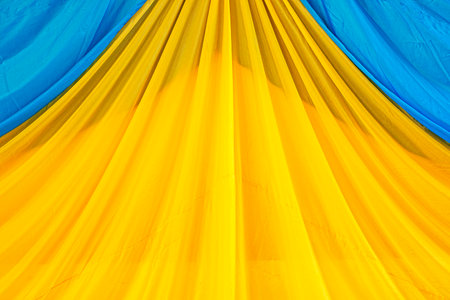 Ukrainian blue flag close-upの写真素材