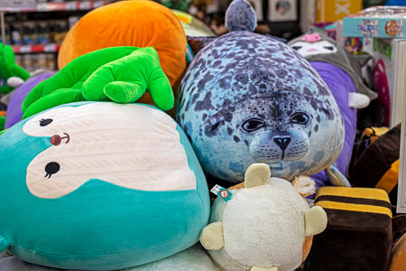 cute funny soft toys, sea lion, and othersの写真素材