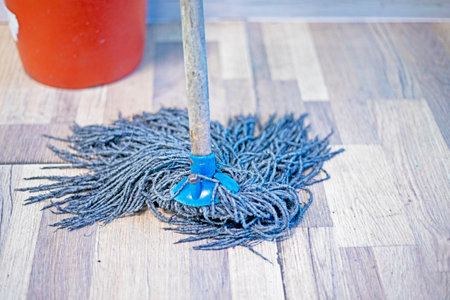 mop on the floorの写真素材