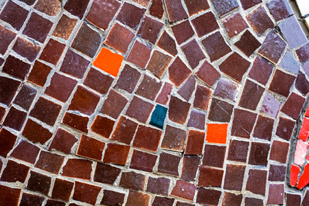 abstract brown textured background with mosaic, color of the yearの写真素材