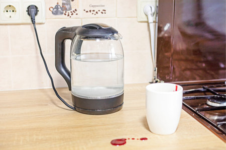 pour boiling water over raspberry tea with natural ingredients