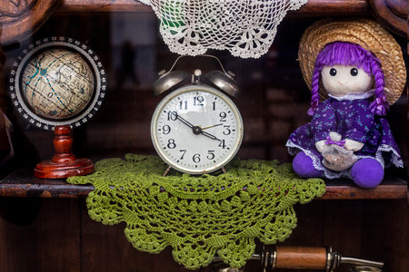 antique interior with old clock. Time change. retro timeの写真素材