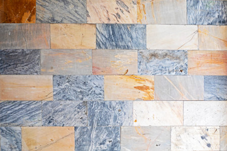 modern stylish brick marble masonry in the interior from outside and inside
