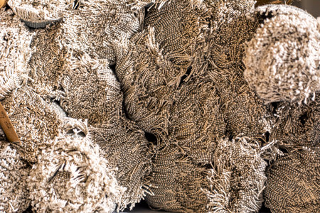 natural textured background of fabric in the interiorの写真素材