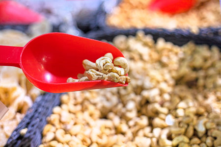 cashew nuts in bulk at the supermarket