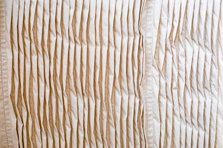 textured fabric surface in wall decoration in the interiorの写真素材
