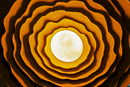 stylish multi-layer wall lamp made from recycled materialsの写真素材