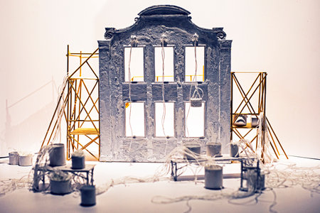 production of the process of building a wall. Real estate and financeの写真素材