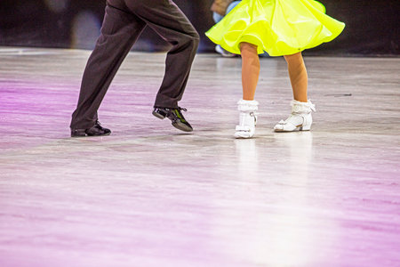 children's dance couple dances Latin American program on the parquetの写真素材