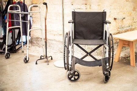 mobilization facilities for people with limited mobility needs at the entrance to the festival and exhibition authenticityの写真素材