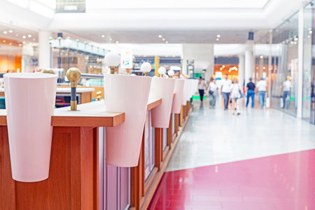 light stylish modern interior in the malの写真素材