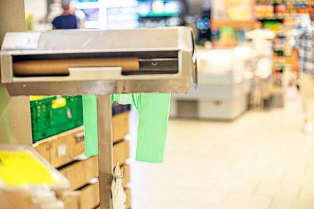 disposable bag machine in a supermarket. Environmentの写真素材
