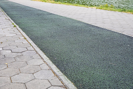 special track for running and walking in the cityの写真素材