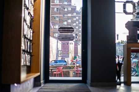 entrance door stylish office electronics store