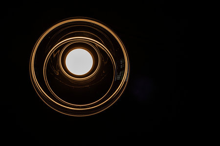 full moon through a pipe in the dark sky. Halloween. All Saints' Dayの写真素材