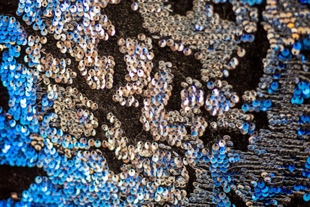 tactile stylish background in the interior with blue glitterの写真素材