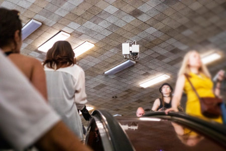 CCTV camera in the subway. safety and reliability