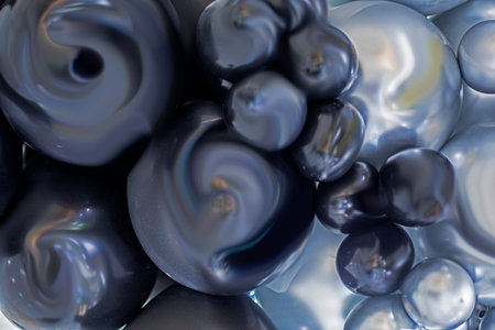 background of white and black inflatable balloons used for parties, opening boutiques and more