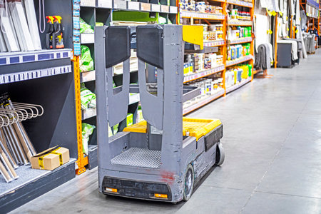 cargo handling machine for goods in industrial supermarket everything for homeの写真素材