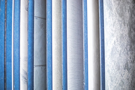 samples of surfaces for walls, ceilings in the interior