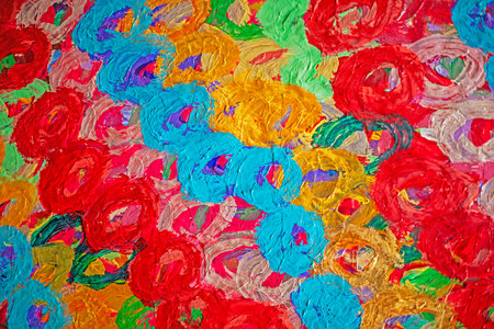 bright multi-colored surface of ovals in the interior. Fashion and style
