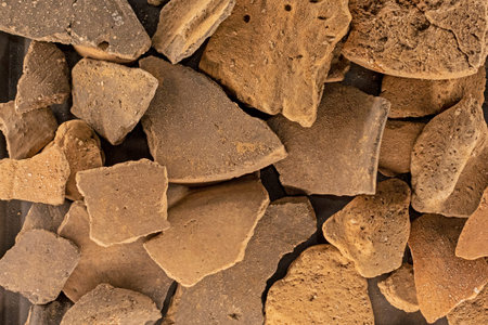 Natural texture of earthen fragments used as an interior texture