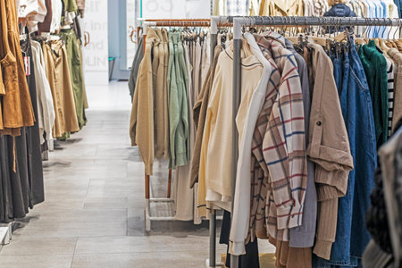 Modern, fashionable, and stylish men's clothing at the supermarket.