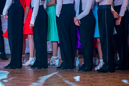 Juvenile dance pairs before the dance competitionの写真素材