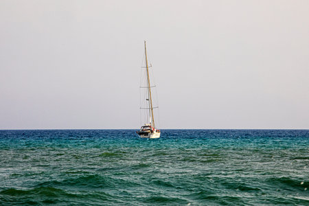 yacht during a storm at sea