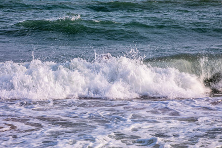 Strong waves at sea during a storm.
