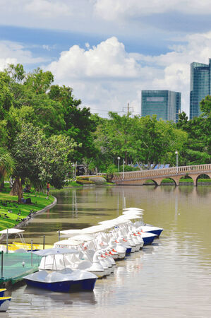 Park City Water with pedal boatsのeditorial素材