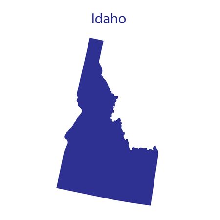United States, Idaho. Dark blue silhouette of the state on its borders.のイラスト素材