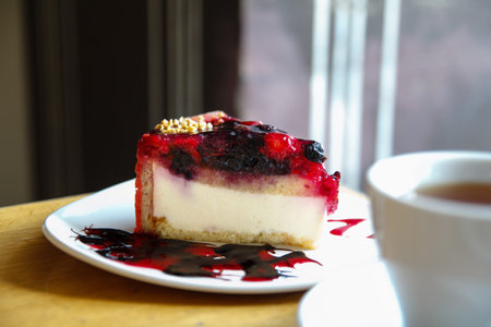 cheescake with blackberries