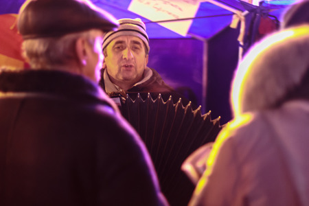 KIEV  KYIV , UKRAINE - DECEMBER 4, 2013  Euromaidan protesters rest  Unidentified people taking part in anti-goverment protests in Kiev, Ukraine のeditorial素材
