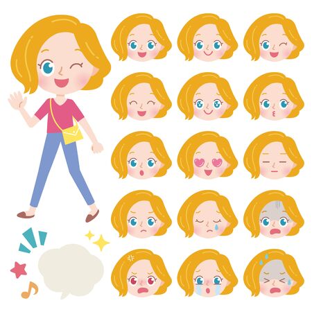 Mom Face Set 1のイラスト素材